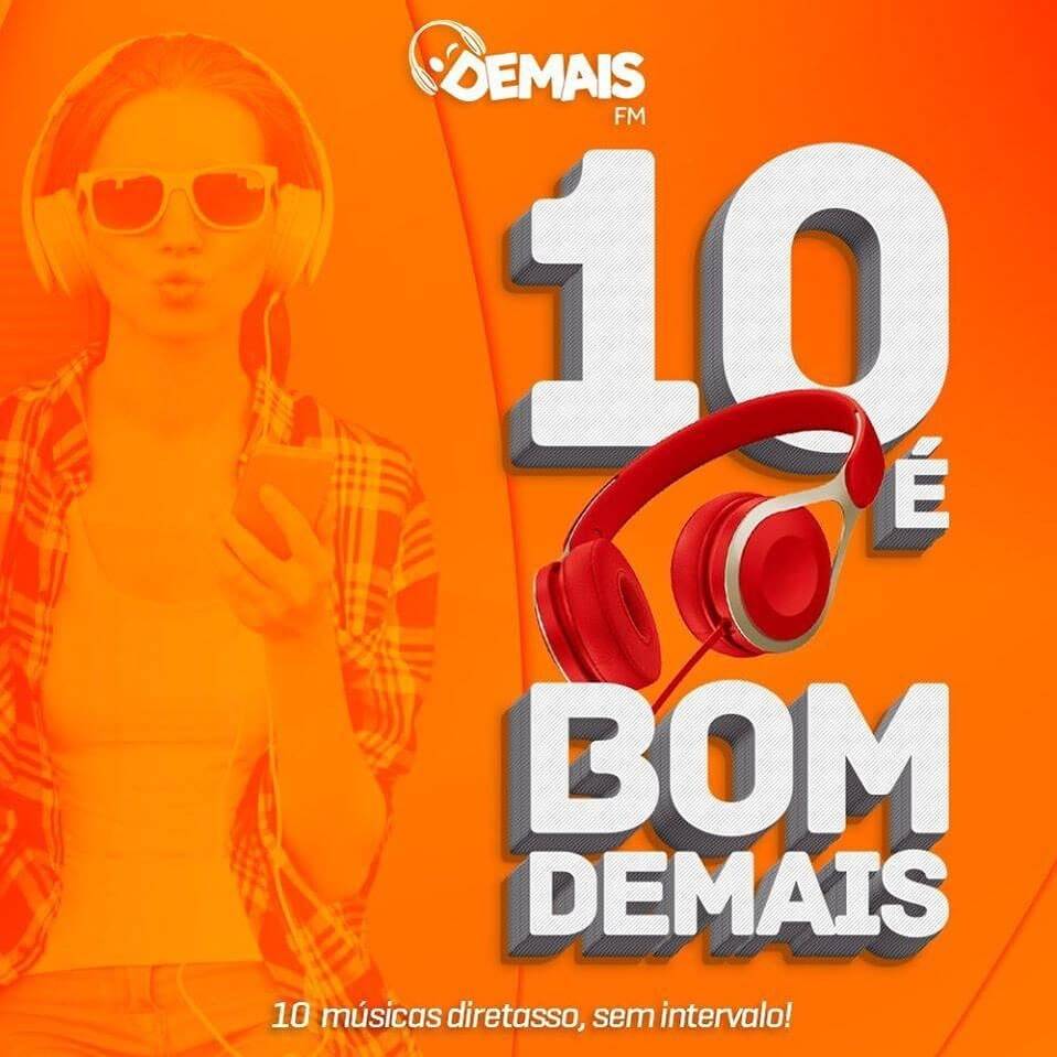 10 MÚSICAS DIRETAS! 10 é BOM DEMAIS Sintoniza aí #DemaisFM #EssaRádioÉDemais!